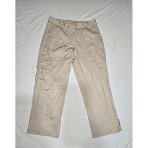 Kenar Cropped Pants Khaki Chino MidRise Cargo Pockets Womens Size 2 Capris Prep‎